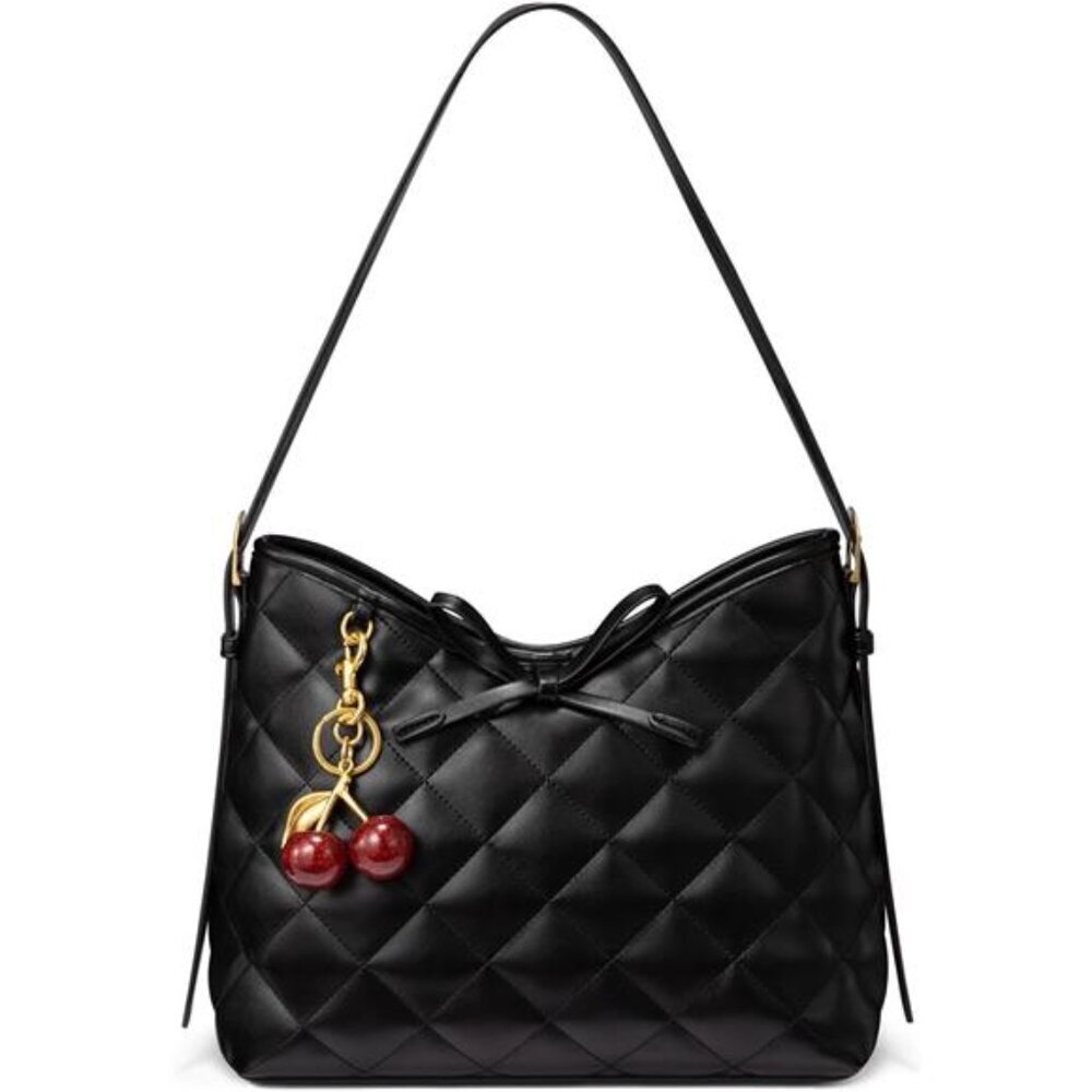 Black Purse for Women – Soft Leather Quilted Hobo Handbag Crossbody Shoulder Bag